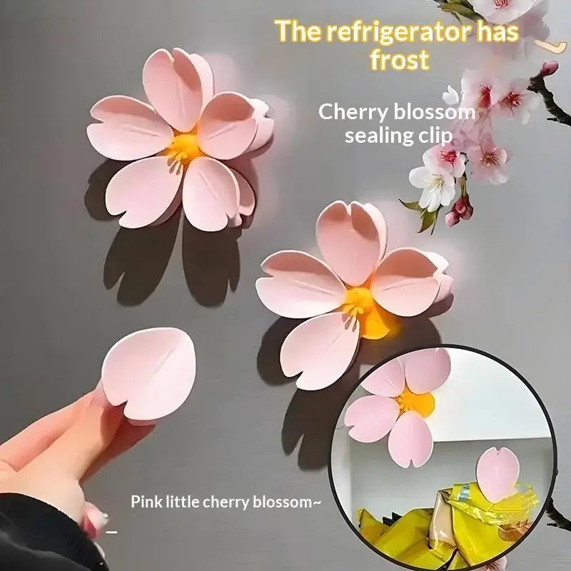 Cherry Blossom Magnetic Fridge Seal Clip | Snack Bag Clip Magnetic Seal Clip Nixie