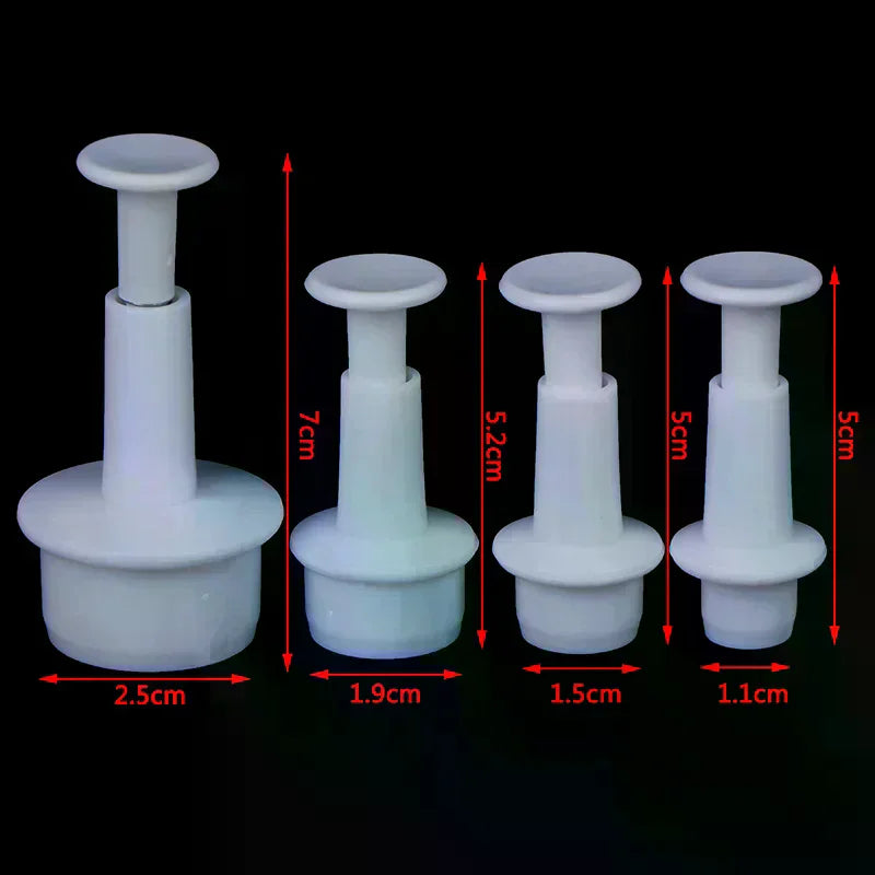 4-Piece Round Cookie Cutters & Fondant Cake Decorating Molds Cookie Cutter Set Nixie