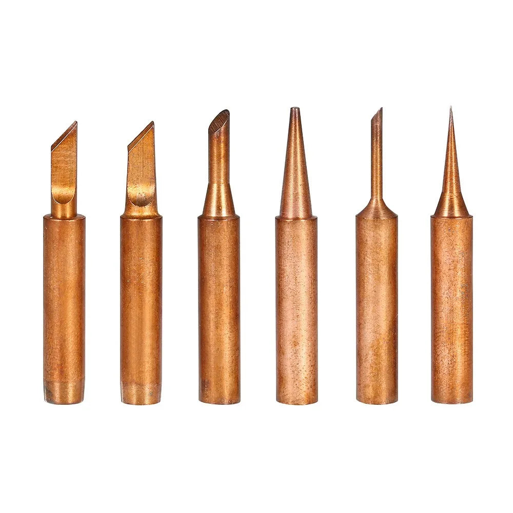 6-Piece 900M-T Pure Copper Lead-Free Soldering Iron Tips Set Soldering Iron Tips Nixie indigo