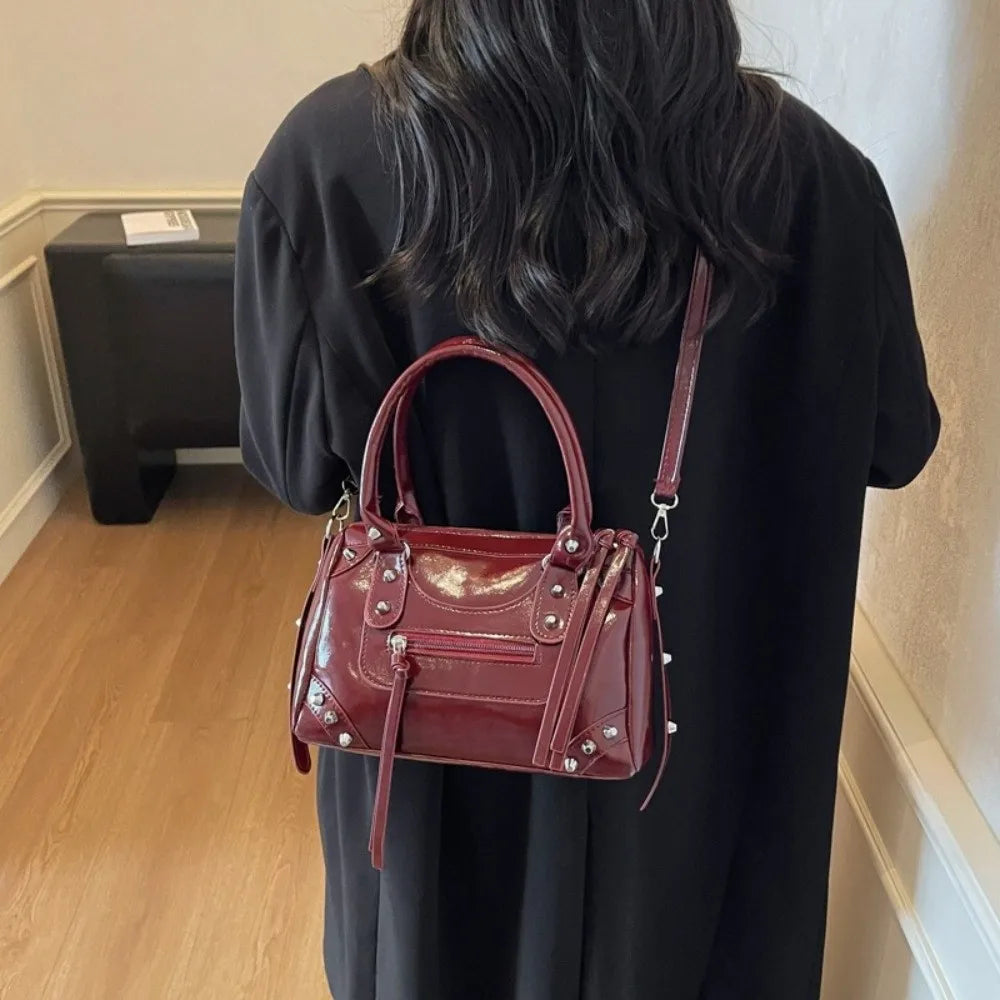 Vintage Rivet Pillow Bag Large PU Leather Crossbody Shoulder Crossbody Shoulder Bag Nixie
