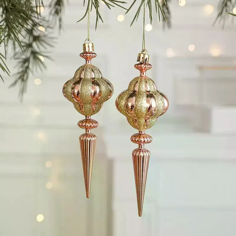 2PCS Santa Claus Christmas Tree Ornaments Red & White Baubles Christmas Tree Ornaments Nixie