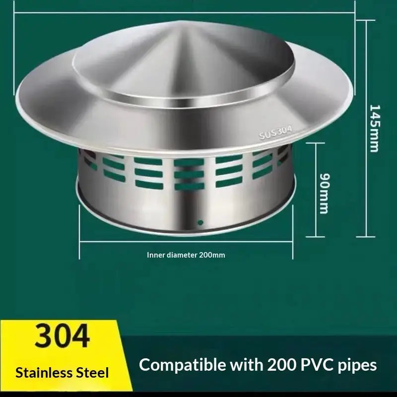 Stainless Steel Chimney Cap 75-200mm Roof Duct Vent | Rain Cover Roof Vent Cap Nixie A5