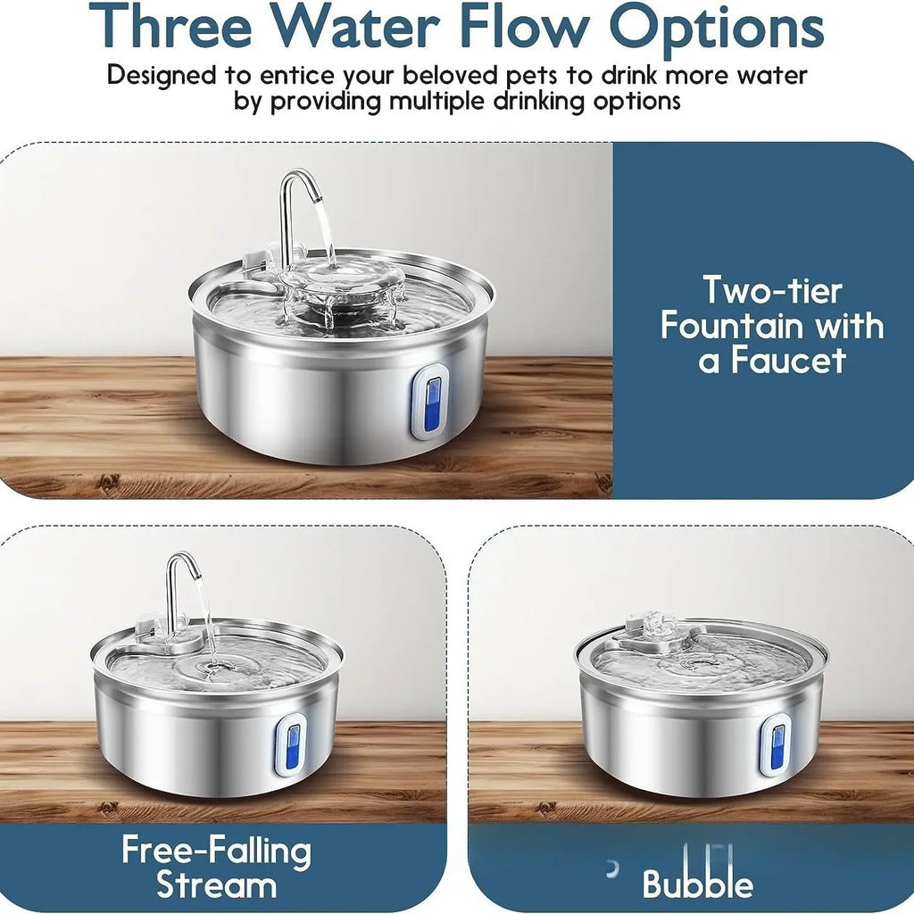 3.2L Stainless Steel Auto Pet Water Fountain with Filter Pet Water Fountain Nixie