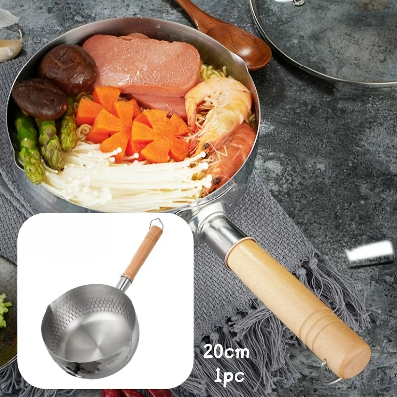 Nixie Nonstick Stainless Steel Saucepan with Wooden Handle Nonstick Saucepan Nixie