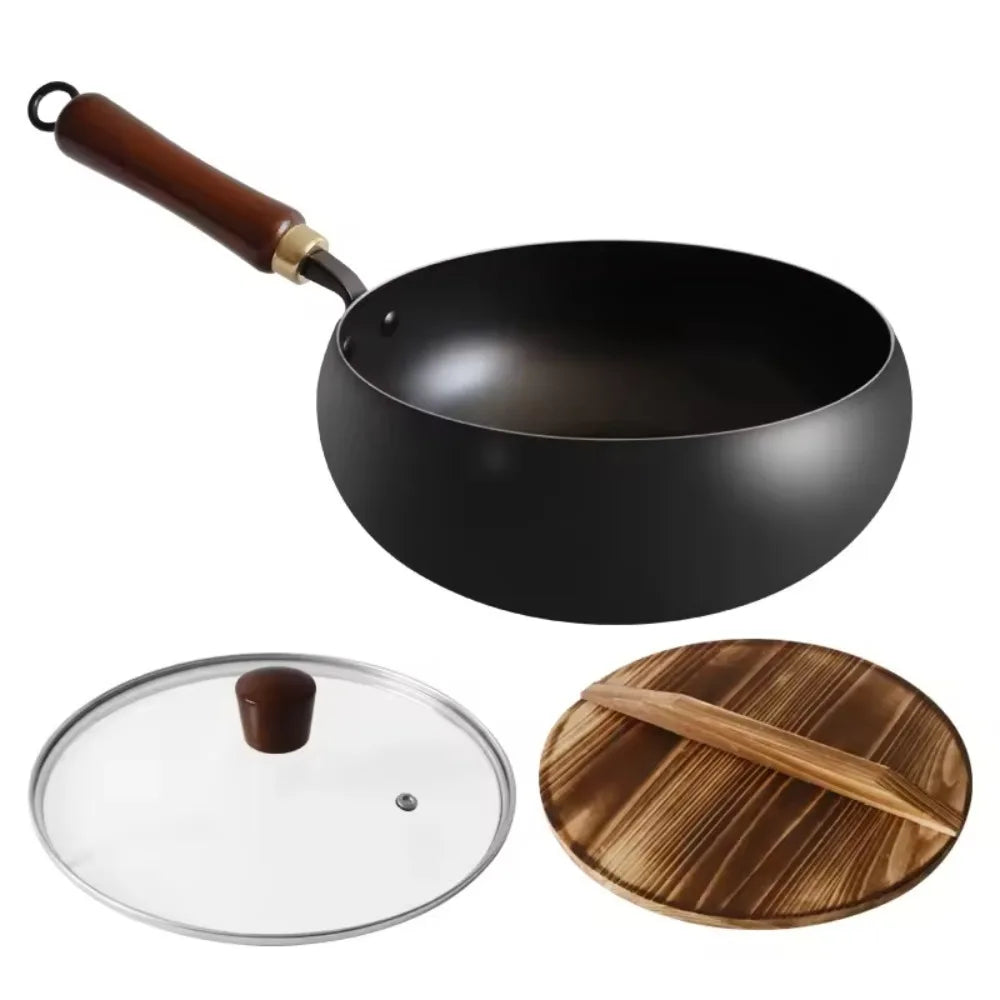 9.5" Carbon Steel Nonstick Wok Pan – Gas & Induction Carbon Steel Wok Nixie