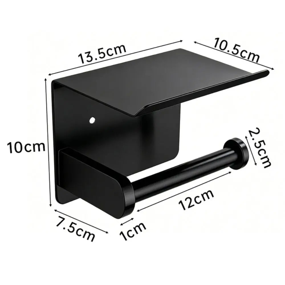 Stainless Steel Toilet Paper Holder with Shelf – Wall Mount Toilet Paper Holder Nixie