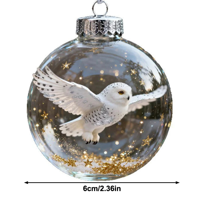 3D Hummingbird Christmas Ball Ornament – Clear Shatter-Resistant Christmas Tree Ornament Nixie
