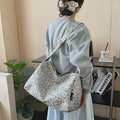 Korean Canvas Leopard Print Crossbody Bag – Large Capacity