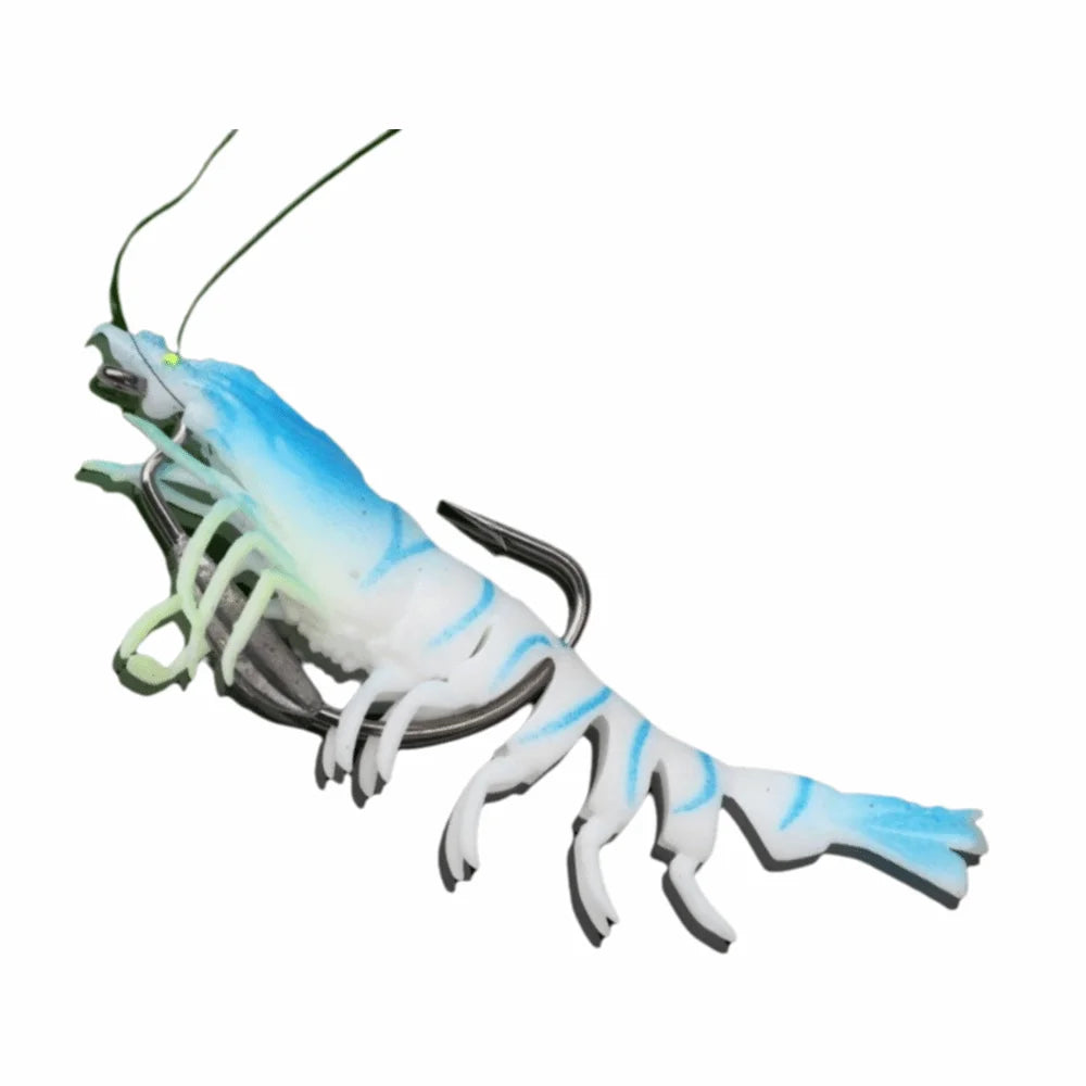 TPE Shrimp Fishing Lure 9.5cm 10g Pre-Rigged Soft Prawn Bait