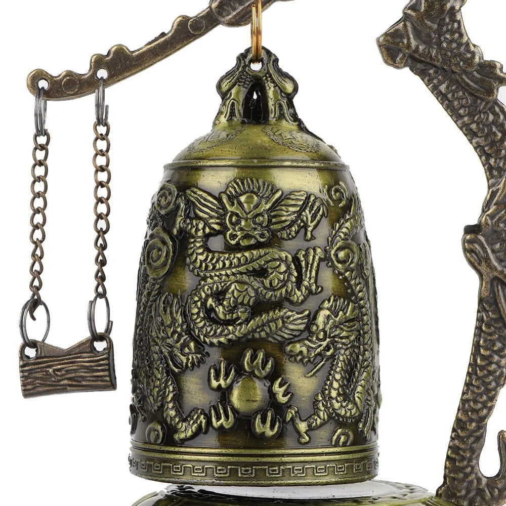 Bronze Dragon Bell Alloy Buddhist Bell Statue Home Decor Decorative Bell Statue Nixie