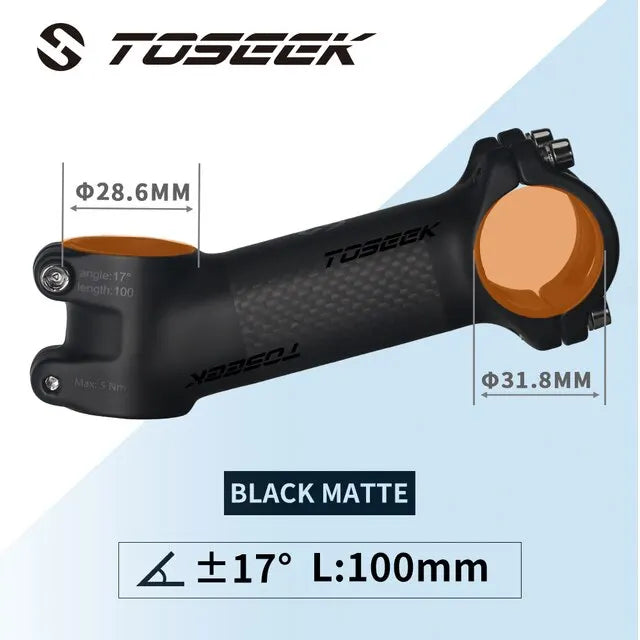 TOSEEK Carbon Aluminum MTB Stem 31.8mm | 4 Angles & Lengths