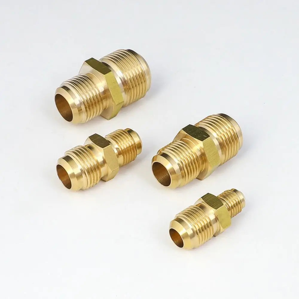Brass Male-to-Male Pipe Fitting | 45° Flare Gas Adapter 1/4"–3/4" Brass Pipe Fitting Nixie