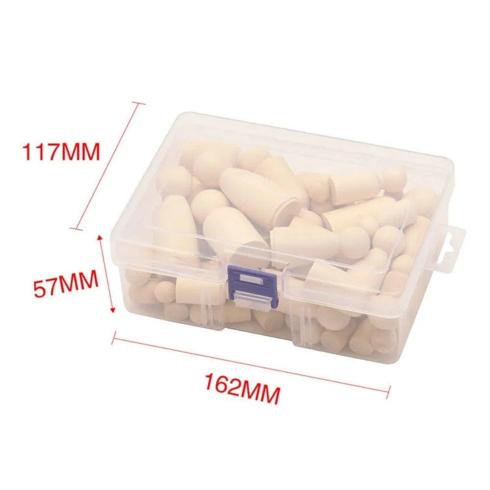 50Pcs Unfinished Wooden Peg Dolls DIY Craft Kit with Storage Box DIY Craft Kit Nixie