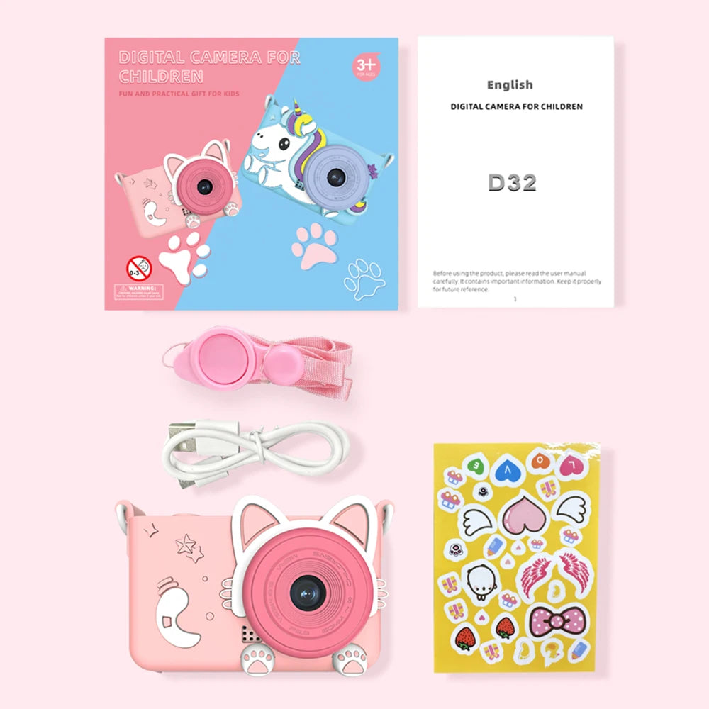 Unicorn Kids Camera 1080P HD Dual Lens Digital Camera Ages 3–12