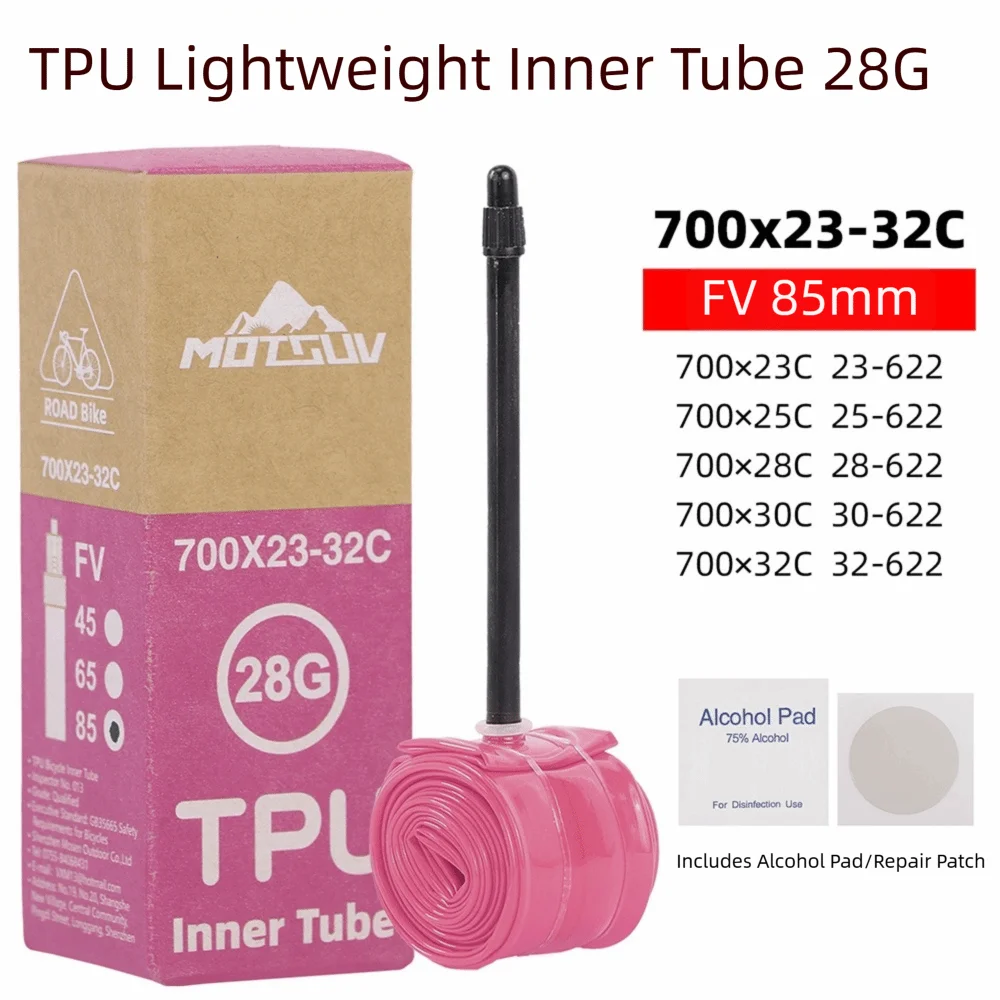 700x23-32C Lightweight 28g TPU Road Bike Inner Tube Presta Bike Inner Tube Nixie 85mm