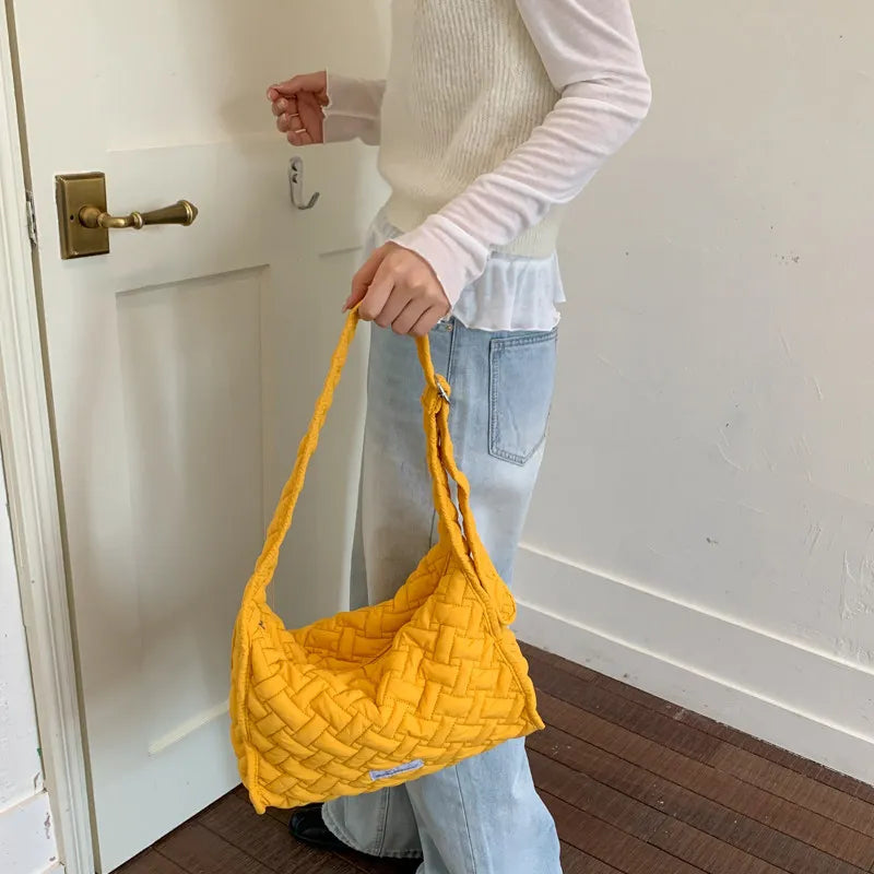 Korean Woven Women's Large Tote Shoulder & Crossbody Bag Shoulder Tote Bag Nixie