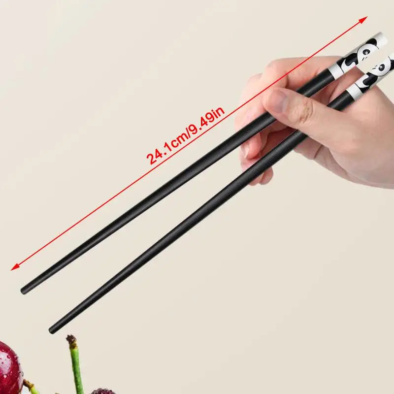 Cartoon Panda Metal Chopsticks – Reusable Non-Slip, 5 Pairs Reusable Chopsticks Nixie onesize