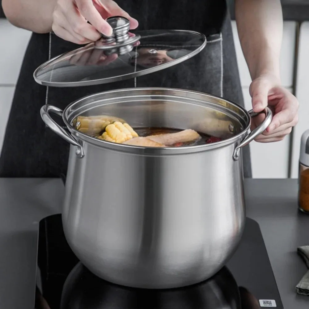 FEB.WIND 5L Stainless Steel Stock Pot with Lid | Soup Pot Stock Pot Nixie