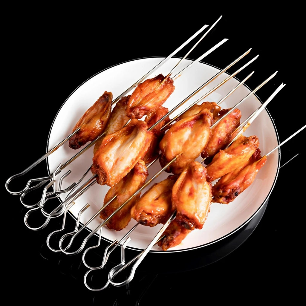 Stainless Steel Oven Rotisserie Kebab Cage + 10 Skewers Rotisserie Kebab Cage Nixie