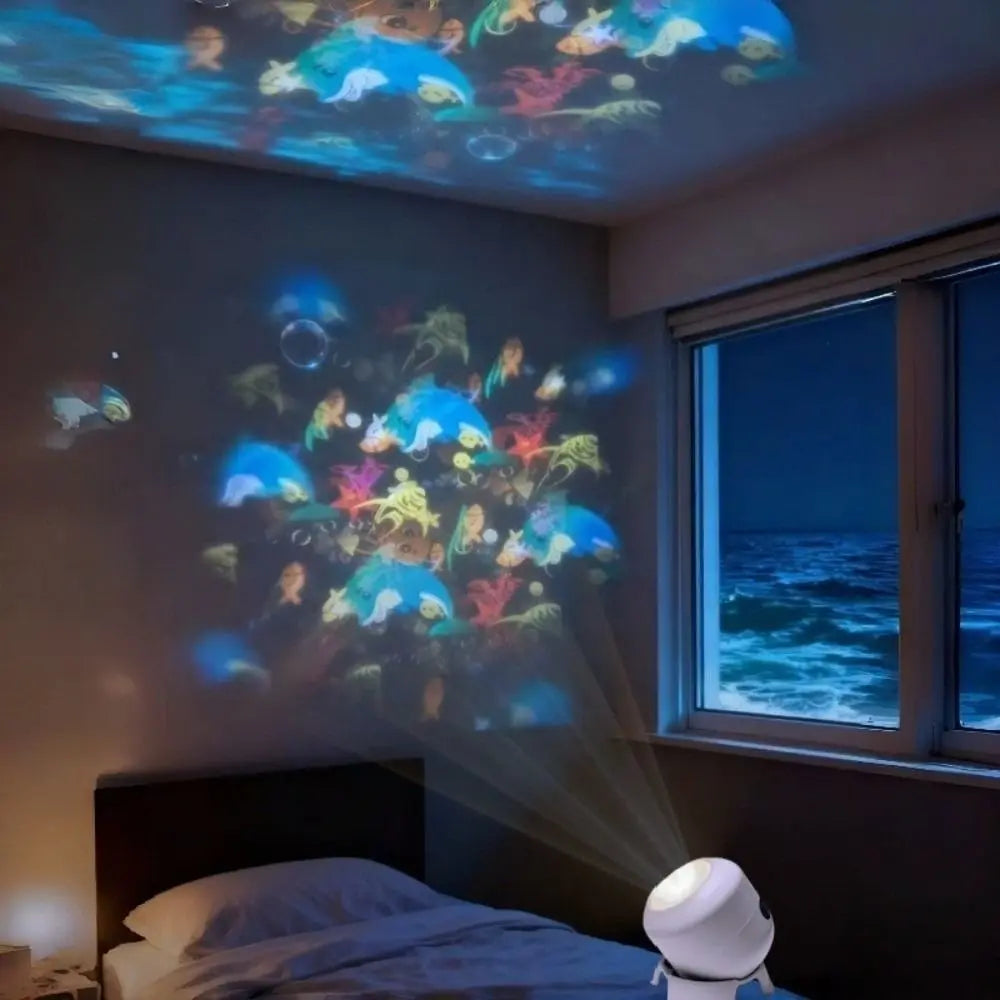 USB Rotating Ocean & Snowflake LED Projection Night Light Lamp