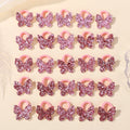 20pcs Glitter Butterfly Bow Elastic Hair Bands for Girls Girls Hair Accessories Nixie Pink