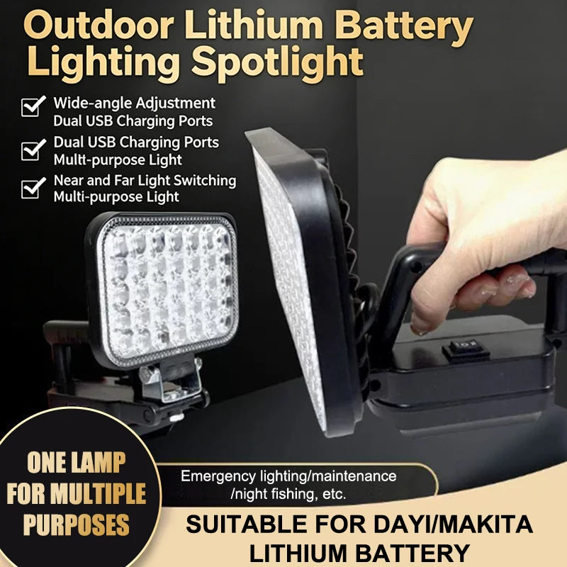 120W Rechargeable LED Work Light | Dual USB Portable Camp Lamp LED Work Light Nixie