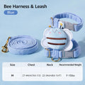 Cartoon Bee Cat & Dog Harness with Leash – Adjustable S/M Pet Harness & Leash Nixie Blue-M