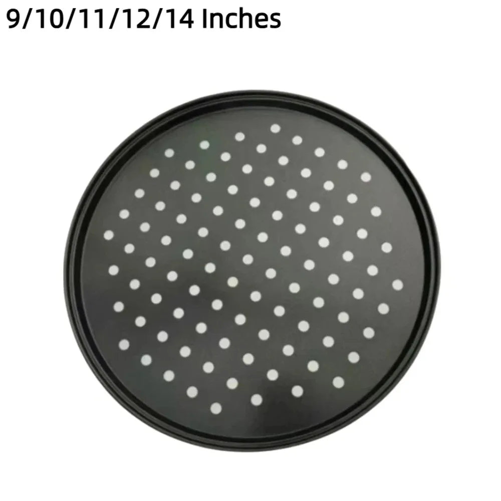 Non-Stick Perforated Pizza Pan 9–14 Inch Round Baking Tray Pizza Baking Pan Nixie