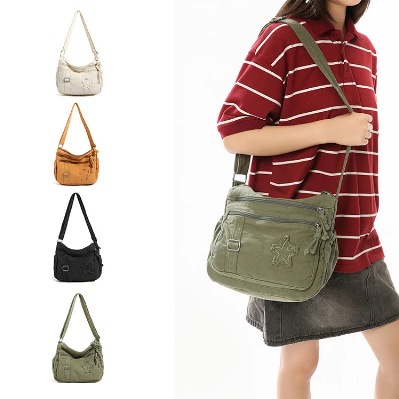 Women's Denim Crossbody Bag – Retro Vintage Small Shoulder Bag Crossbody Shoulder Bag Nixie
