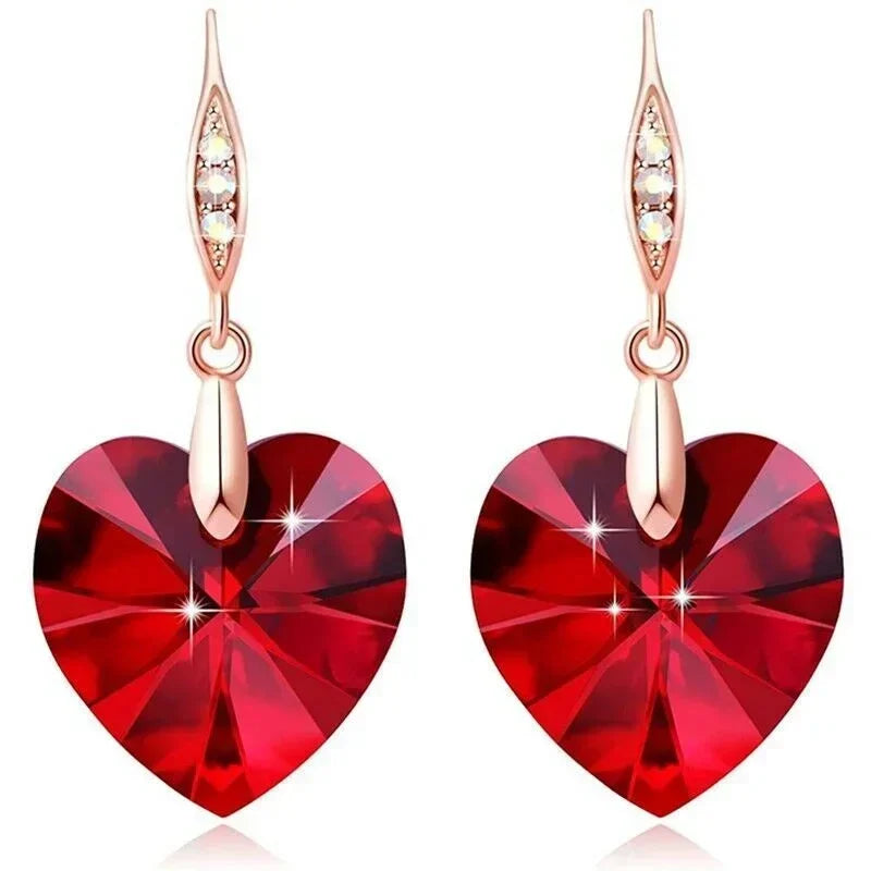 Vintage Geometric Pink Crystal Dangle Drop Earrings Crystal Drop Earrings Nixie