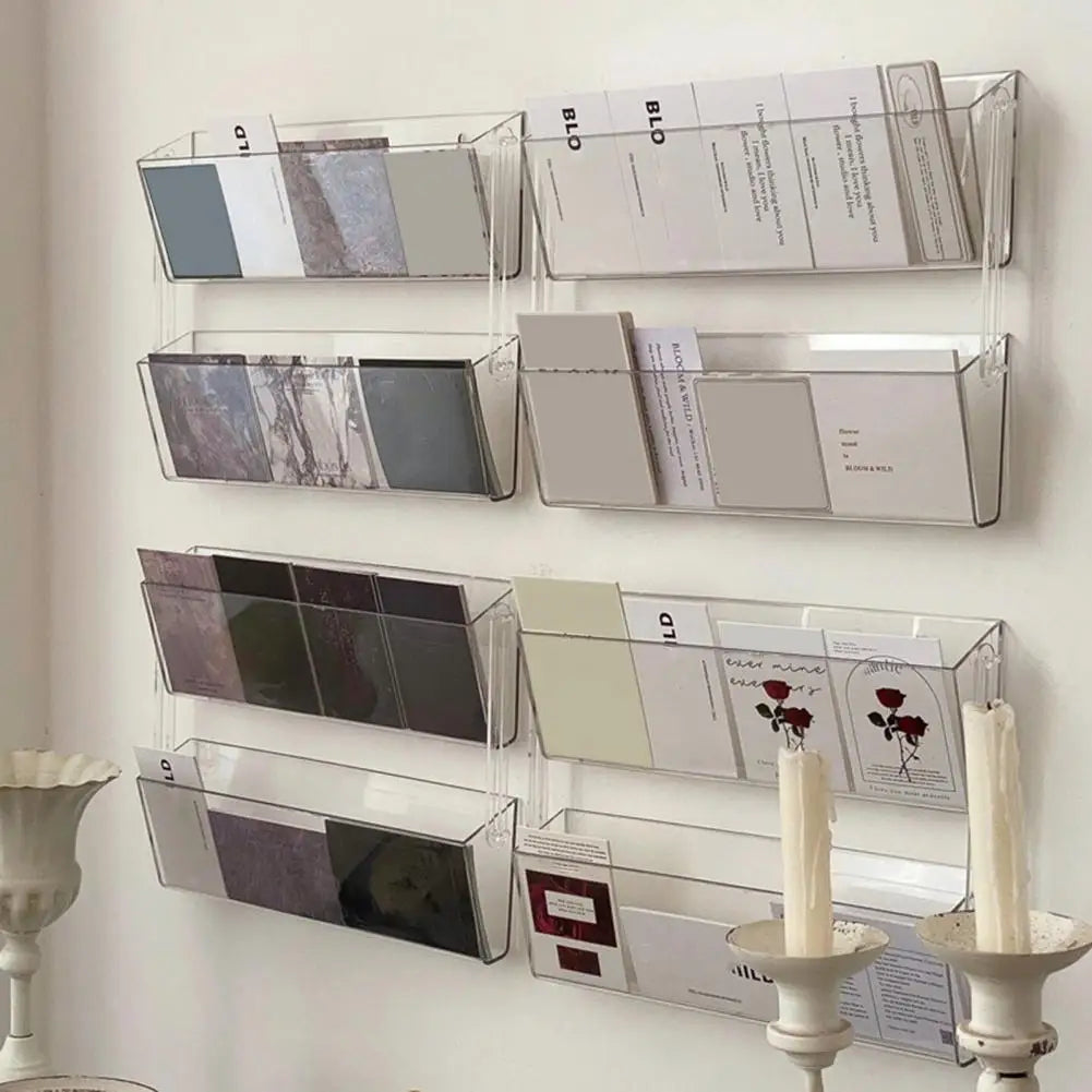 Acrylic Wall-Mounted Brochure & Business Card Holder Rack Brochure Holder Rack Nixie