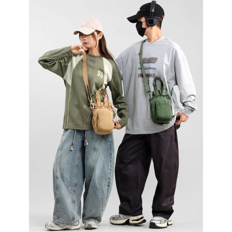 Korean Nylon Small Square Crossbody Bag – Trendy Unisex