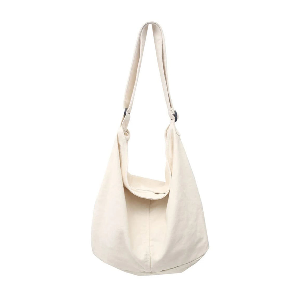 Large Canvas Crossbody Shoulder Bag & Tote – Unisex Hobo Bag Canvas Shoulder Bag Nixie BB-011-Beige
