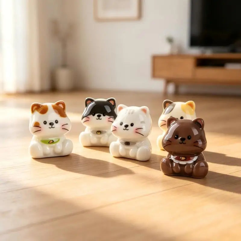 Mini Cat Figurines 6-Piece Set – Kitten Home & Desk Decor Mini Cat Figurines Nixie