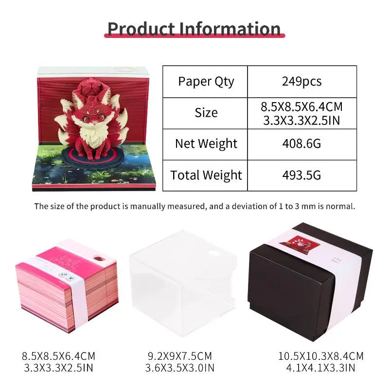 2027 3D Tear-Away Desk Calendar – Paper Carving Art Memo Pad Desk Calendar Nixie