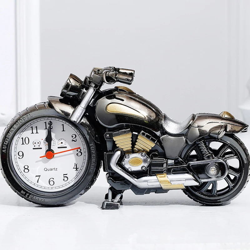 Vintage Motorcycle Alarm Clock – Retro Desktop Decoration
