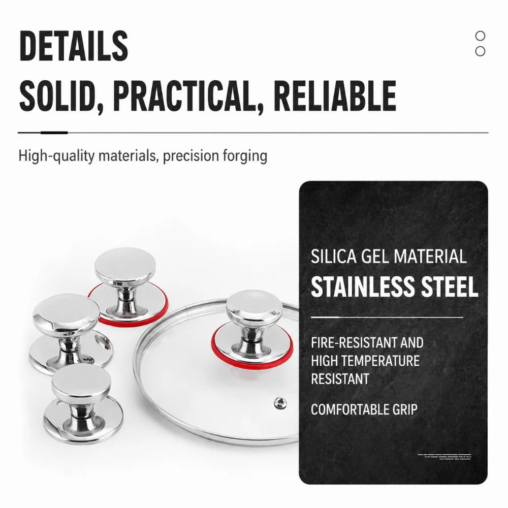 Stainless Steel Pot Lid Knob – Universal Heat-Resistant Handle Cookware Lid Knob Nixie