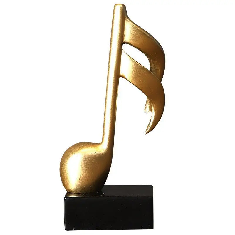 Gold Music Note Resin Figurine | Modern Desk & Home Décor Resin Figurine Sculpture Nixie