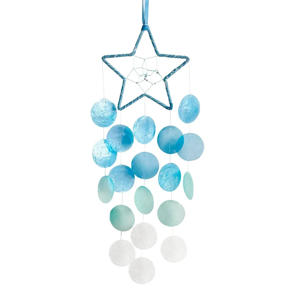 Shell Moon Wind Chimes – Natural Shell Dream Catcher Décor Wind Chime Nixie