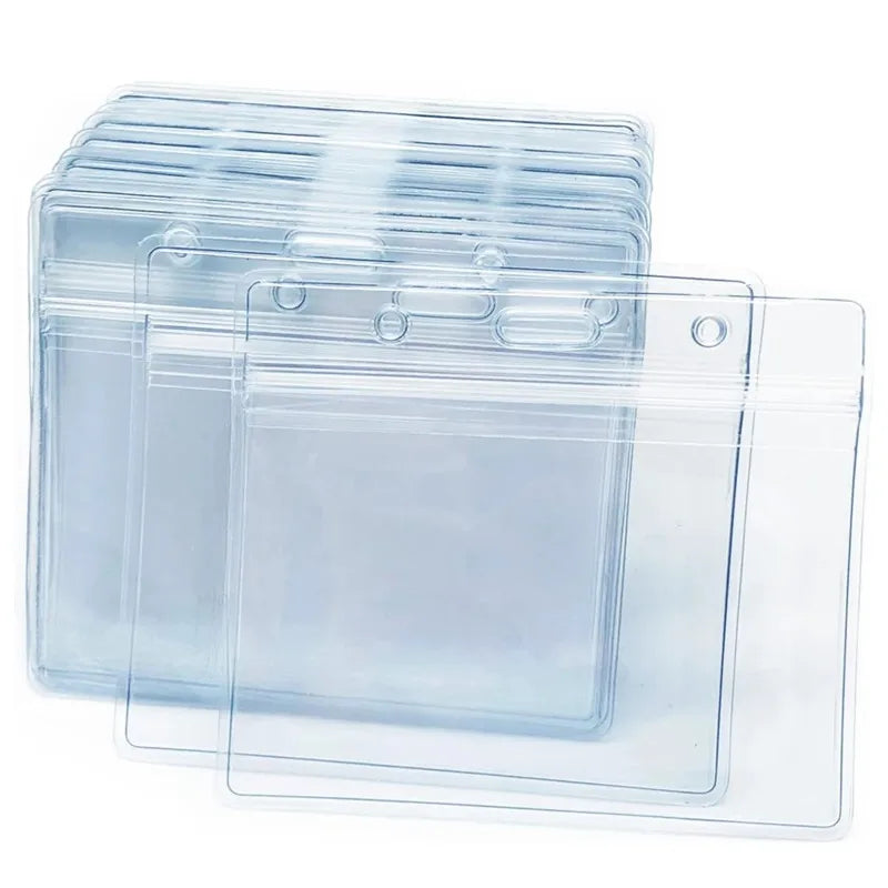 10pcs Transparent Horizontal ID Card Badge Holders – Waterproof ID Badge Holder Nixie