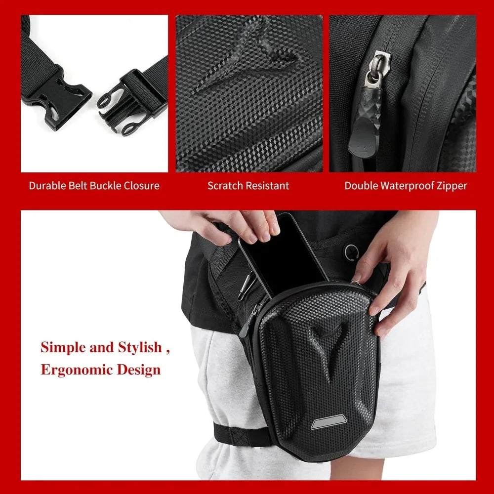Nixie Motorcycle Drop Leg Bag Tactical Thigh Pouch – Black Drop Leg Bag Nixie