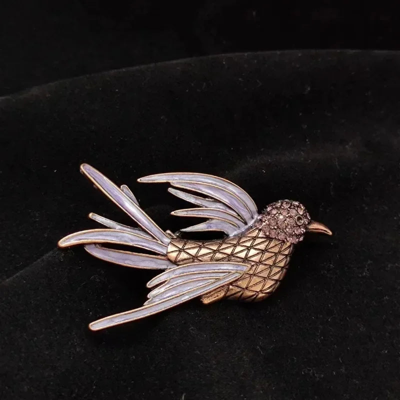 Purple Enamel Swallow Bird Brooch – Women's Lapel Pin Enamel Brooch Nixie