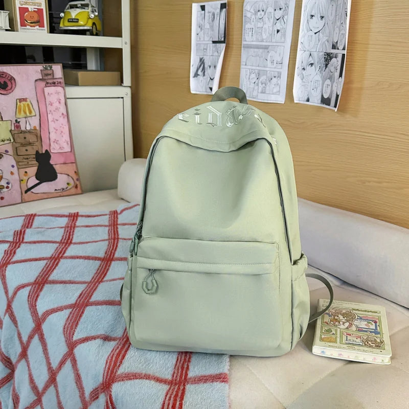 Letter-Embroidered Girls School Backpack – Large & Lightweight Girls School Backpack Nixie