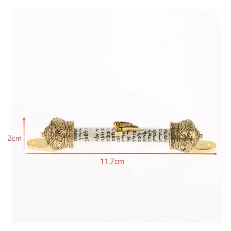 Metal Mezuzah Case with Scroll – Retro Gold Door Plaque Mezuzah Case Nixie