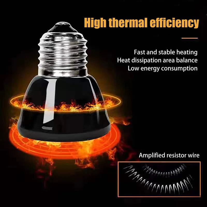 Far Infrared Ceramic Heating Lamp E27 Reptile Pet Warmer 20-80W Reptile Heating Lamp Nixie