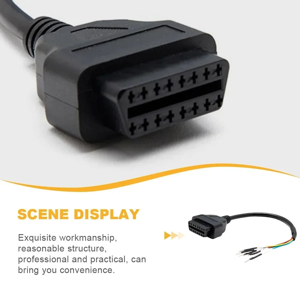16-Pin OBD2 Female Pigtail Cable K+CAN Adapter – Car Truck Motorcycle OBD2 Diagnostic Cable Nixie