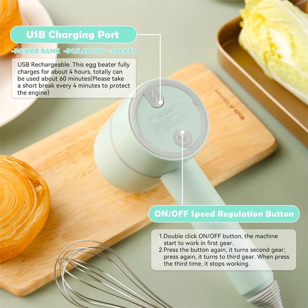 Electric Hand Mixer Set – Egg Beater, Frother & Blender Kit Electric Hand Mixer Nixie