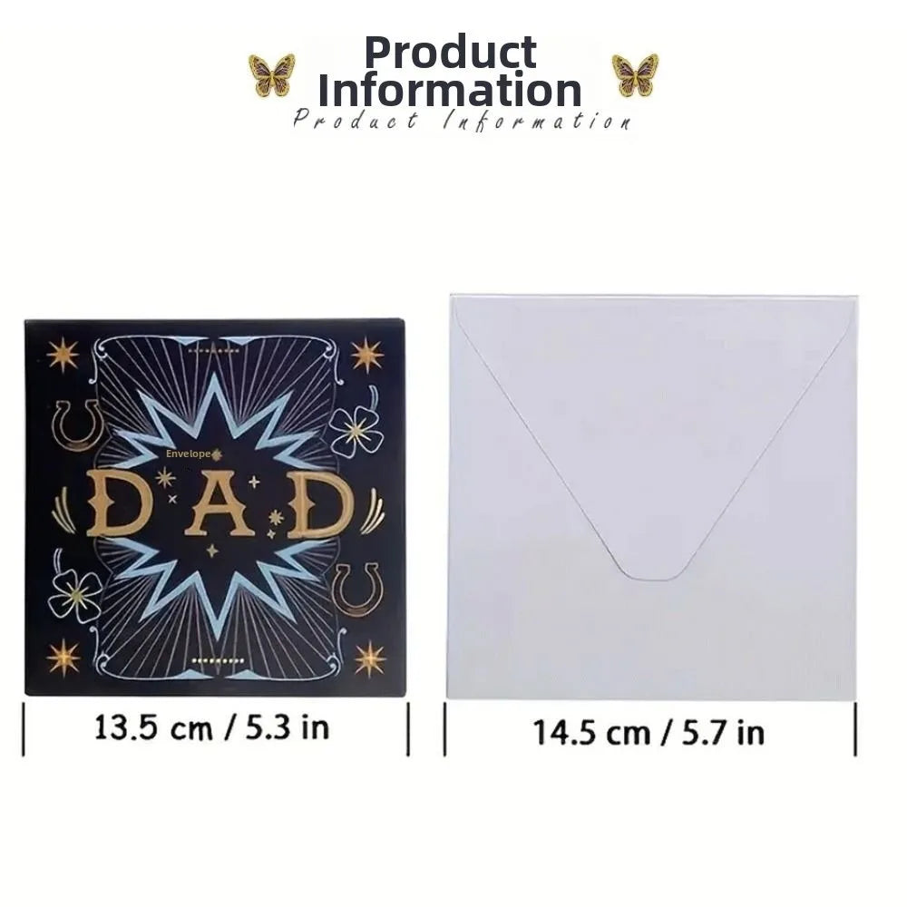 3D Pop-Up Father's Day Card with Envelope – Multicolor Cartoon Pop-Up Greeting Card Nixie