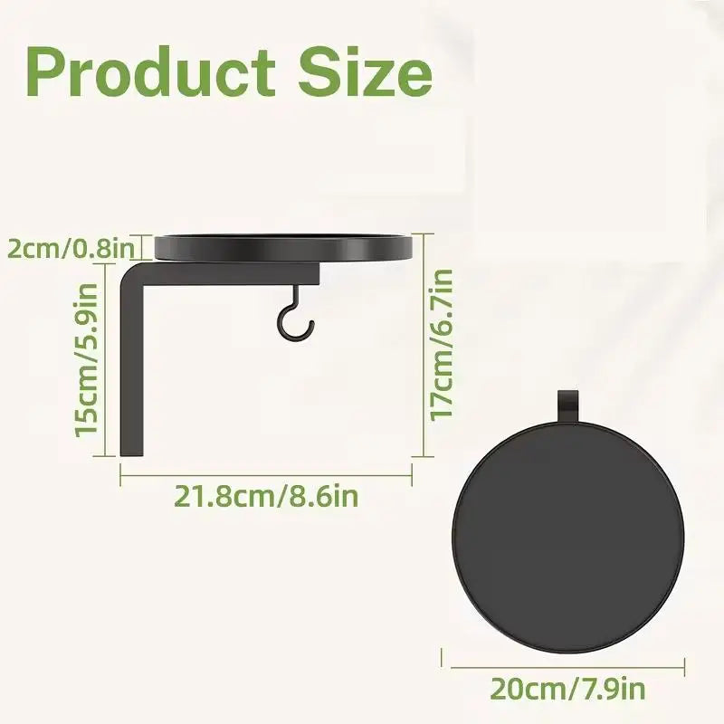 Wall Mounted Iron Bird Bath & Feeder with Hook – All Season Bird Bath Feeder Nixie