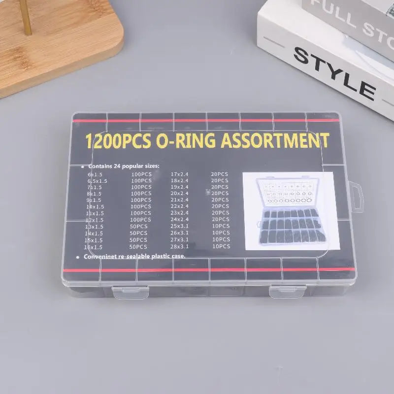 Nitrile Rubber O-Ring Set 225/1200Pcs – Faucet & Plumbing Seals O-Ring Gasket Set Nixie A2